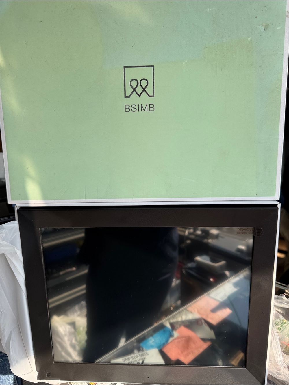 Mint Green Decorative Box with Black Frame Display